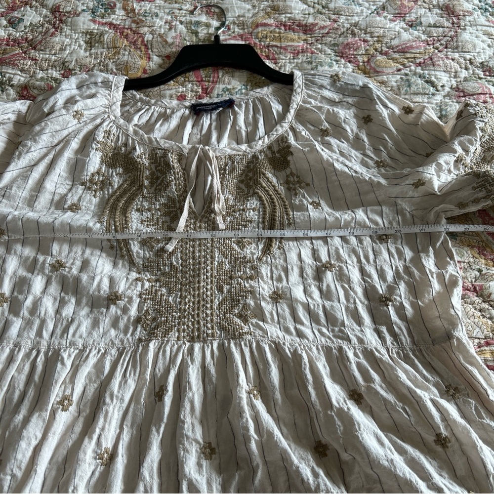 Vintage Johnny Was Workshop Embroidered tan Women's Top Sz xl - Picture 14 of 16